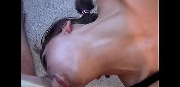  Cutie in pigtails for lovely blowjob (neck veins)